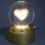 گوی شیشه ای چراغ دار گردان 8cm
