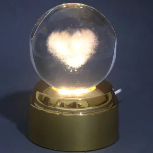 گوی شیشه ای چراغ دار گردان 8cm